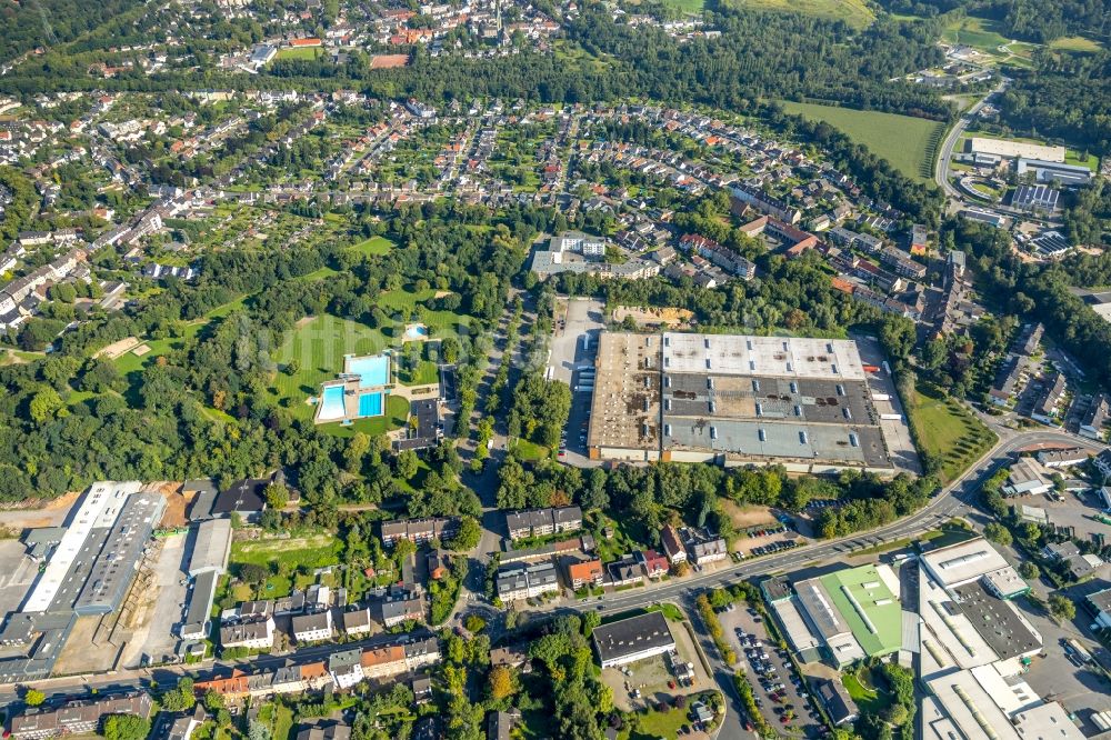 Luftaufnahme Bochum - Lagerhauskomplex- Gebäude der Brockhoff & Partner Immobilien GmbH im Ortsteil Wattenscheid in Bochum im Bundesland Nordrhein-Westfalen, Deutschland