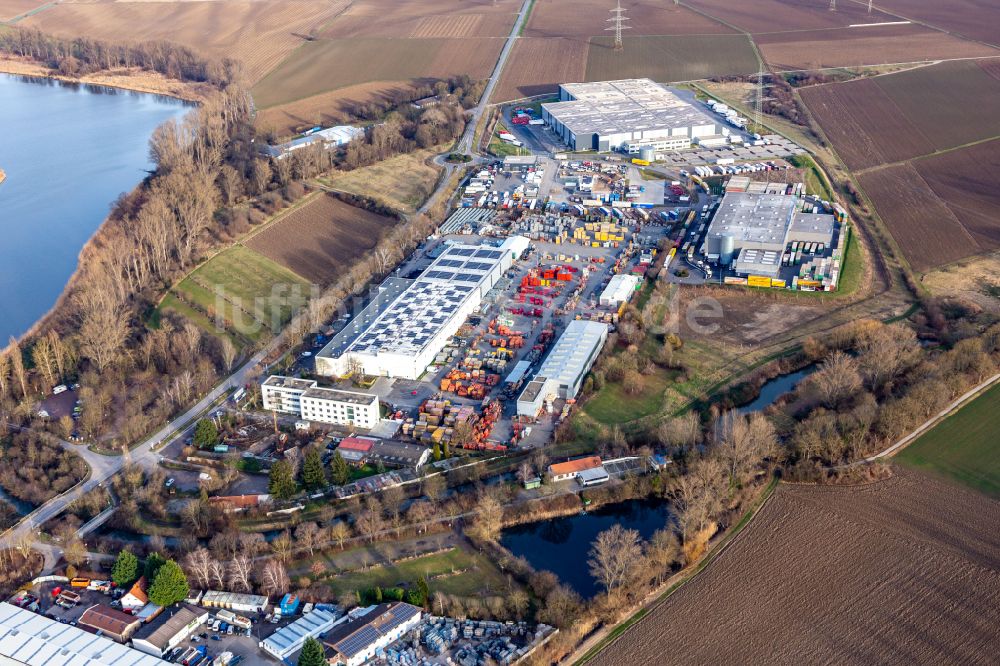 Luftbild Bobenheim-Roxheim - Lagerhauskomplex- Gebäude im Gewerbegebiet von BBV Systems GmbH in Bobenheim-Roxheim im Bundesland Rheinland-Pfalz, Deutschland