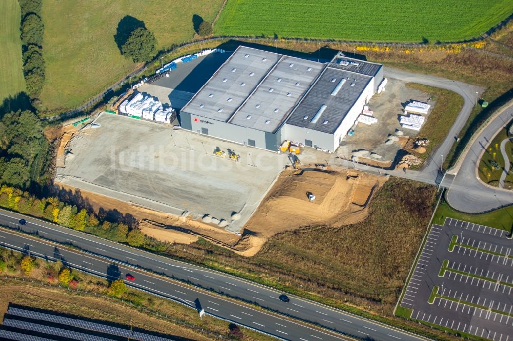 Luftbild Meschede - Lagerhauskomplex- Gebäude im Gewerbegebiet Enste Nord an der A 46 in Meschede im Bundesland Nordrhein-Westfalen