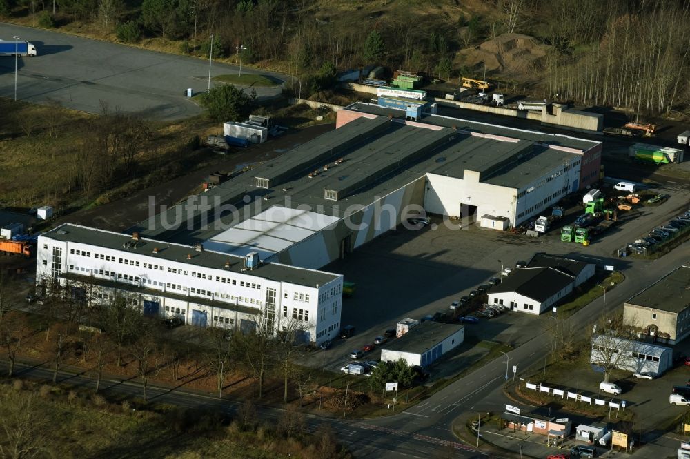 Fürstenwalde/Spree aus der Vogelperspektive: Lagerhauskomplex- Gebäude im Gewerbegebiet Lindenstraße in Fürstenwalde/Spree im Bundesland Brandenburg