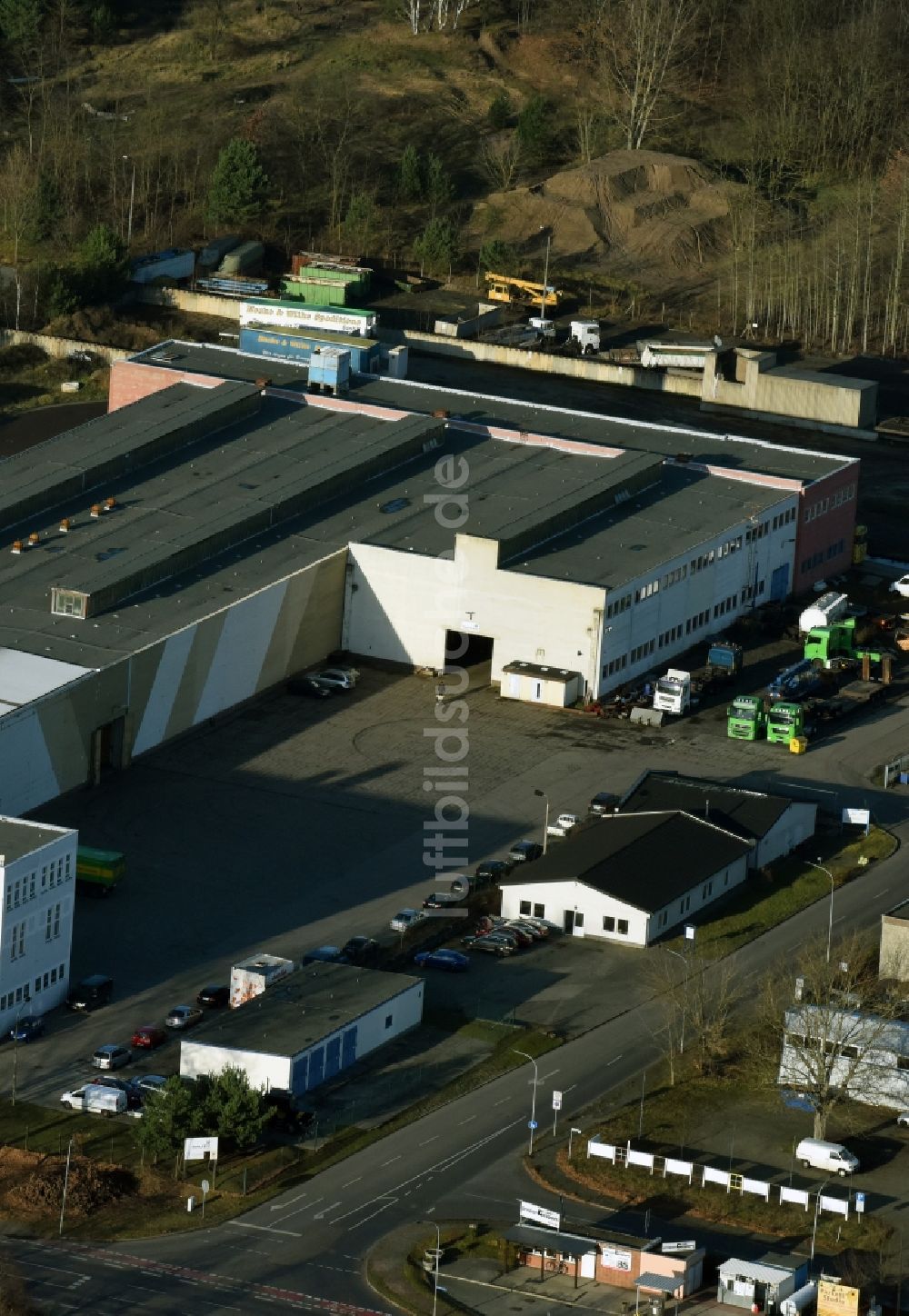 Luftbild Fürstenwalde/Spree - Lagerhauskomplex- Gebäude im Gewerbegebiet Lindenstraße in Fürstenwalde/Spree im Bundesland Brandenburg