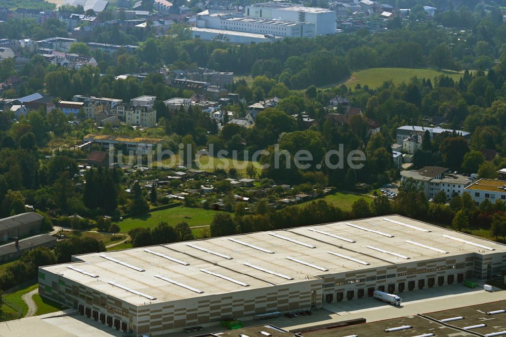 Luftaufnahme Radeberg - Lagerhauskomplex- Gebäude im Gewerbegebiet Radeberger Aussenlager in Radeberg im Bundesland Sachsen, Deutschland