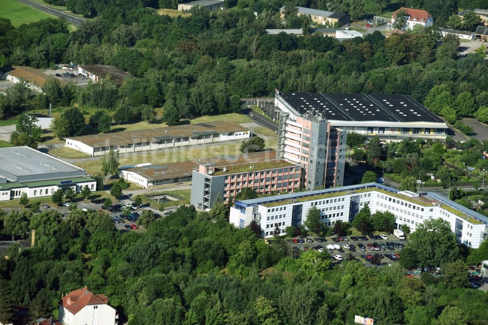 Luftbild Leipzig - Lagerhauskomplex- Gebäude im Gewerbegebiet am Verkehrsinstitut Leipzig GmbH am Handelsplatz in Leipzig im Bundesland Sachsen