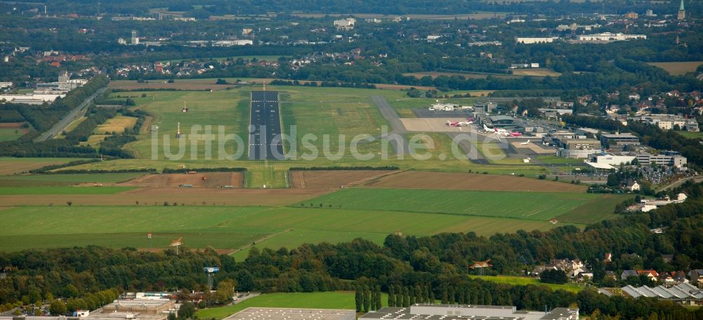 Dortmund aus der Vogelperspektive: Landeplatz des Flughafens Dortmund in Dortmund im Bundesland Nordrhein-Westfalen