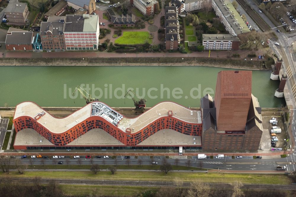 Luftbild Duisburg - Landesarchiv am Schwanentor in Duisburg im Ruhrgebiet in Nordrhein-Westfalen