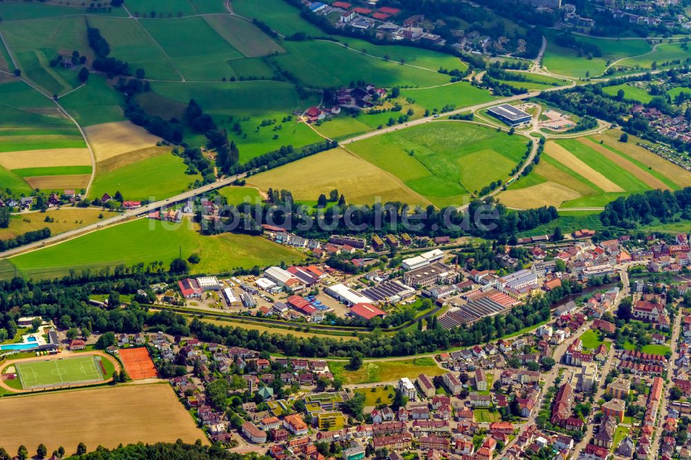 Kollnau von oben - Landliches Industrie- und Gewerbegebiet in Kollnau im Bundesland Baden-Württemberg, Deutschland