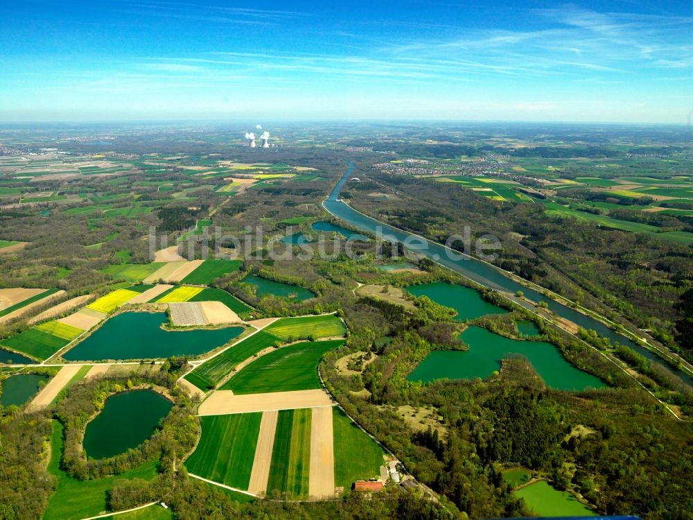 Luftbild Gundremmingen - Landschaft um die Donau und Kernkraftwerk in Gundremmingen im Bundesland Bayern