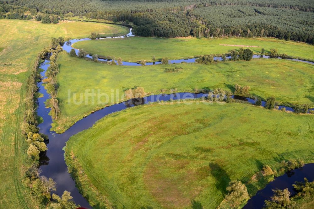 Luftaufnahme Mönchwinkel - Landschaft vom Flußbettverlauf der Spree bei Mönchwinkel im Bundesland Brandenburg