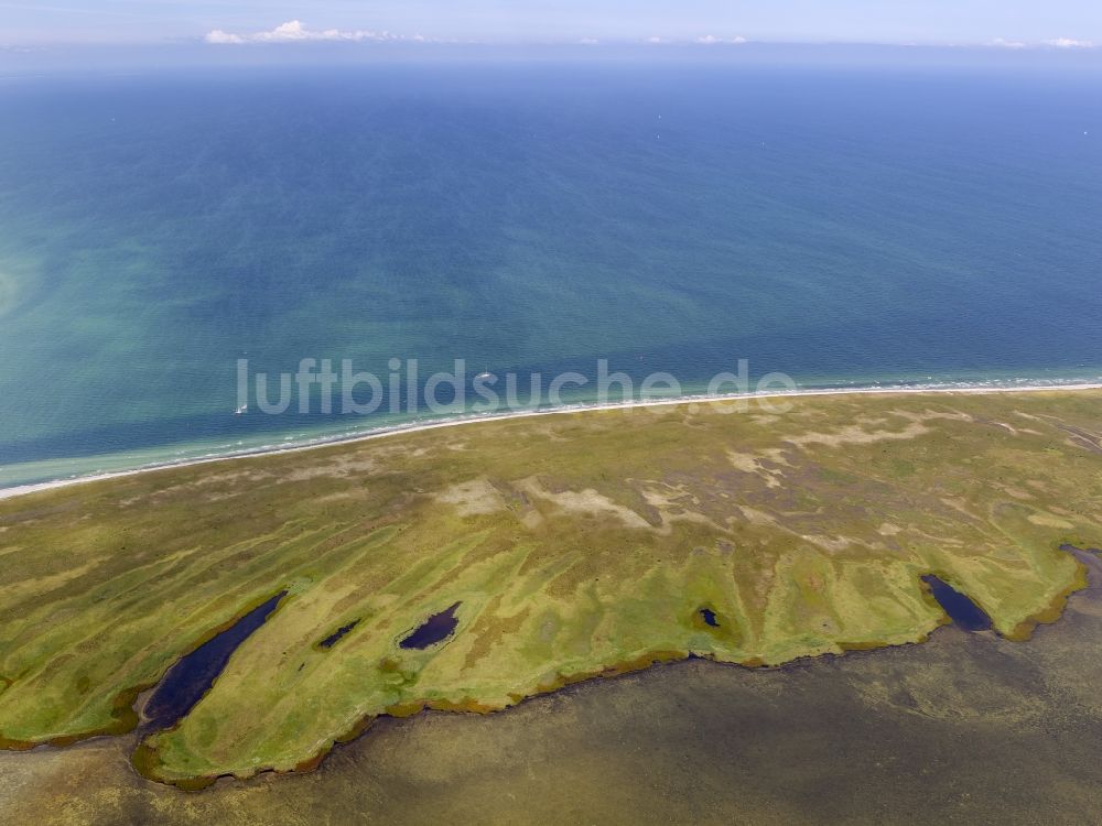 Klausdorf aus der Vogelperspektive: Landschaft der Ostseeküste der Insel Hiddensee bei Klausdorf im Bundesland Mecklenburg-Vorpommernrn