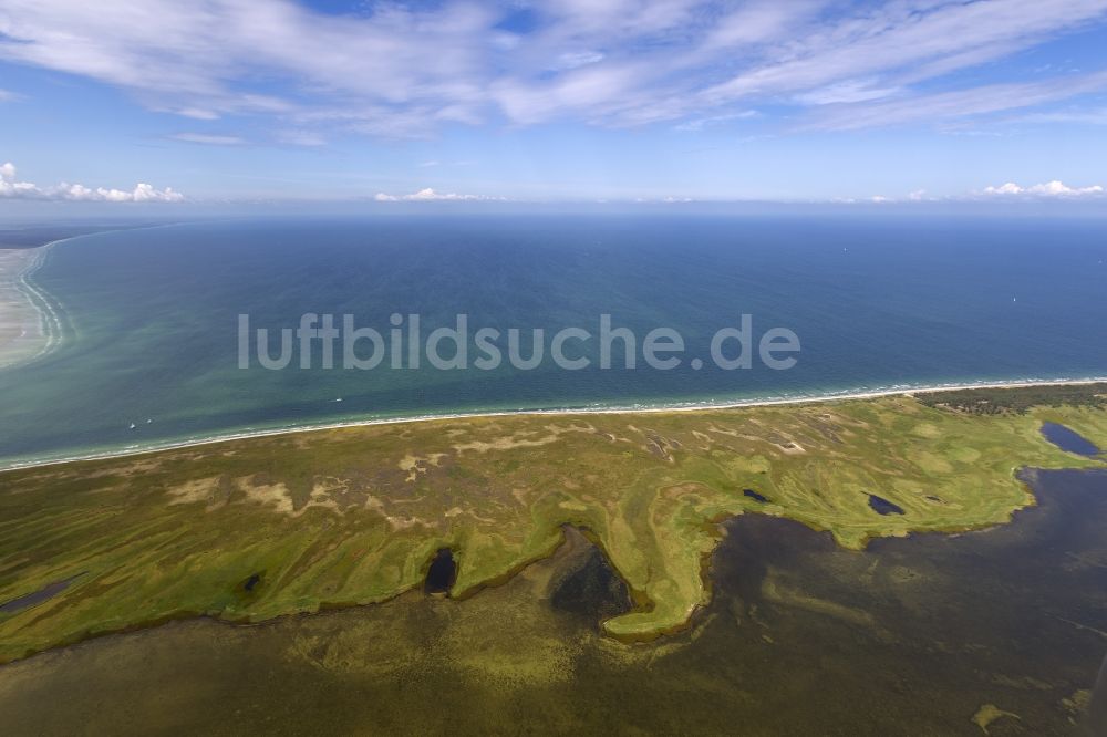 Luftbild Klausdorf - Landschaft der Ostseeküste der Insel Hiddensee bei Klausdorf im Bundesland Mecklenburg-Vorpommernrn