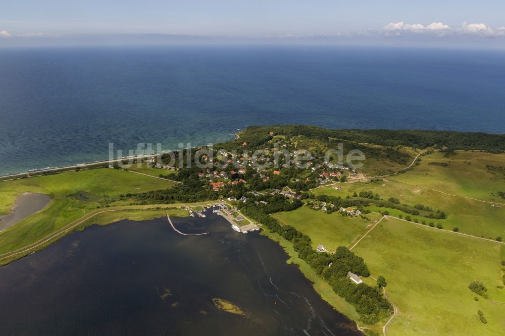 Vitte aus der Vogelperspektive: Landschaft der Ostseeküste auf der Insel Hiddensee bei Vitte im Bundesland Mecklenburg-Vorpommern