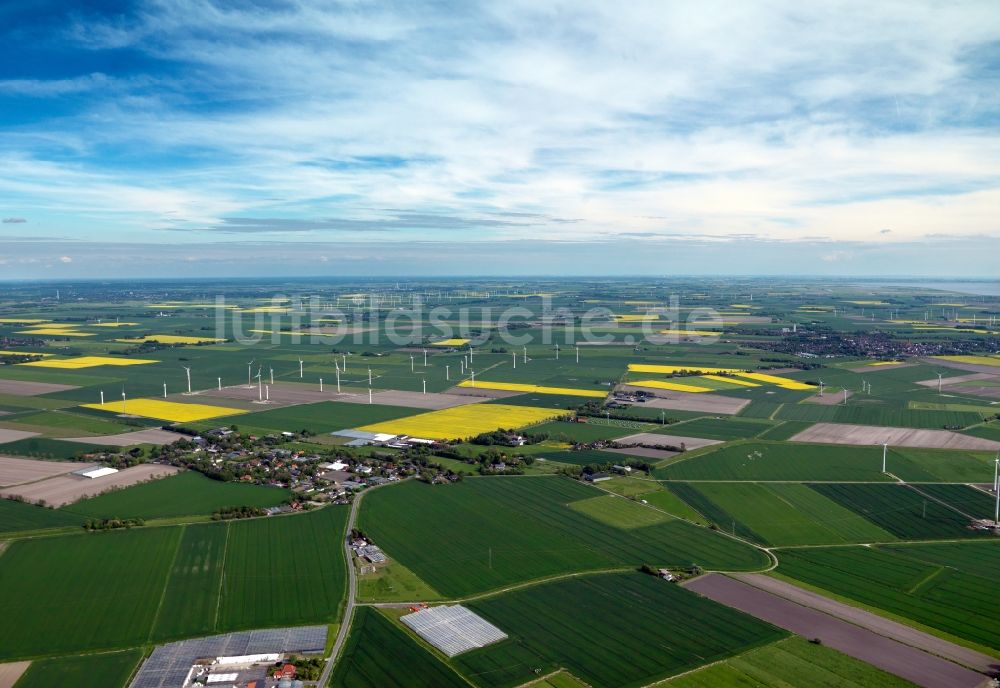 Warwerort von oben - Landschaft und Panorama in der Gemeinde Warwerort im Bundesland Schleswig-Holstein