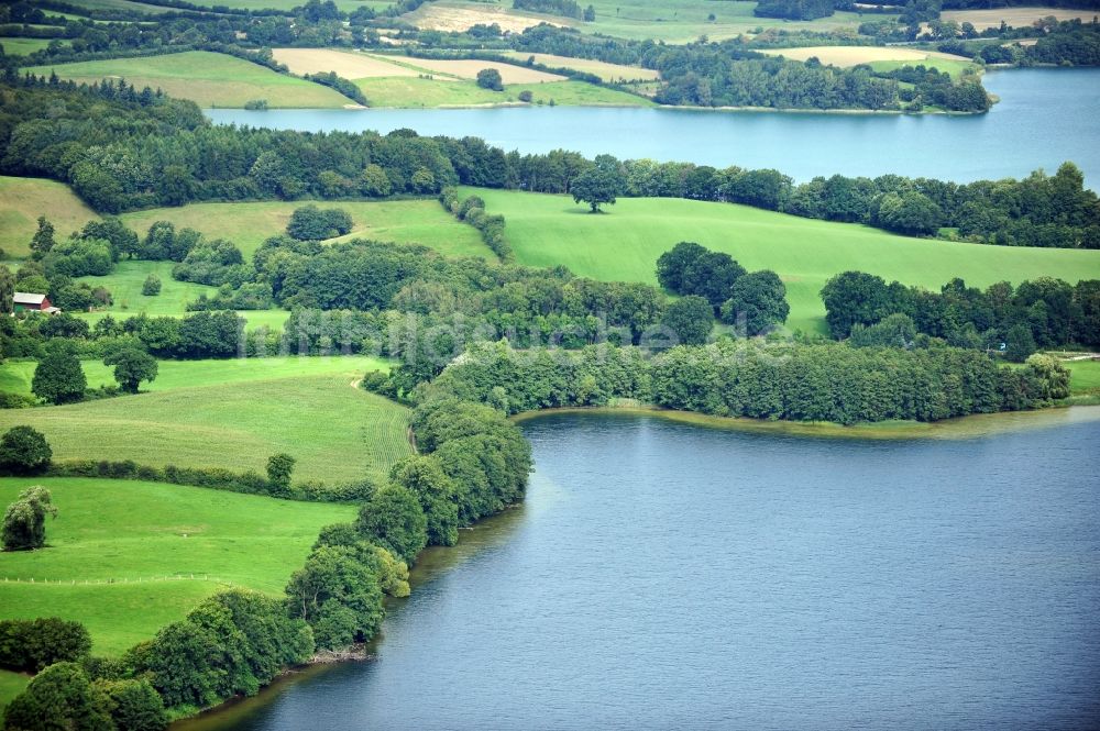 Plön von oben - Landschaft in Plön im Bundesland Schleswig-Holstein