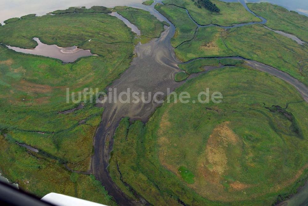 Luftaufnahme Pramort - Landschaft vor dem Schaproder Bodden