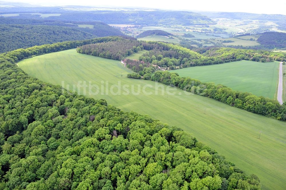 Luftbild Katharinenberg - Landschaft um Schierschwende in Thüringen