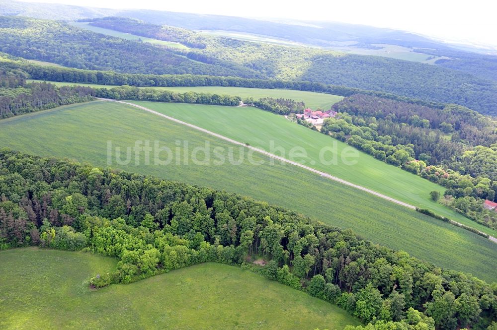 Katharinenberg von oben - Landschaft um Schierschwende in Thüringen