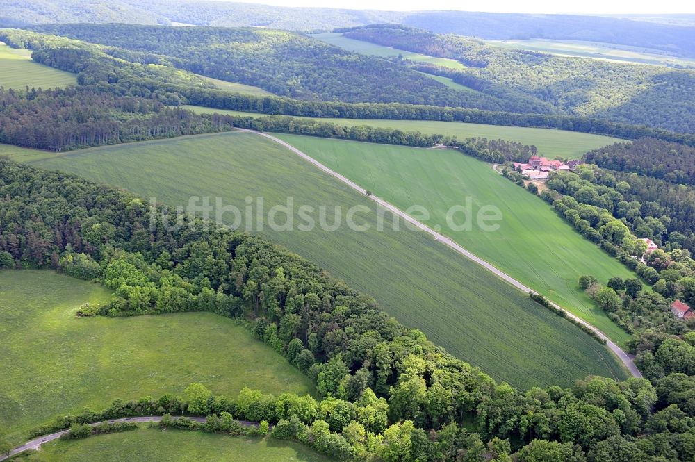 Katharinenberg aus der Vogelperspektive: Landschaft um Schierschwende in Thüringen