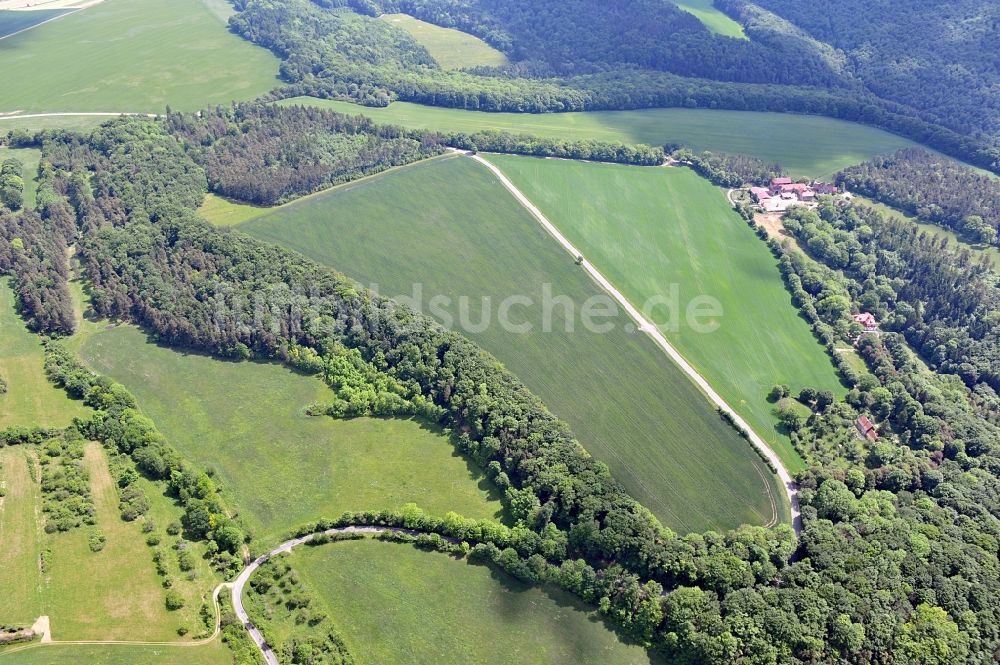 Katharinenberg von oben - Landschaft um Schierschwende in Thüringen