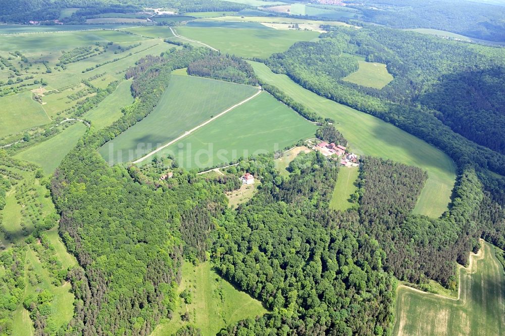 Katharinenberg von oben - Landschaft um Schierschwende in Thüringen