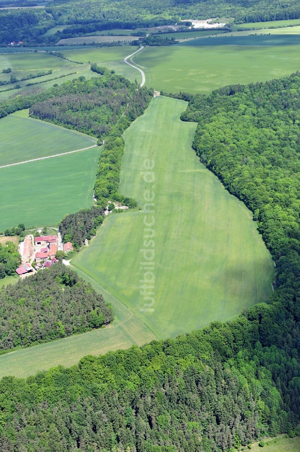 Luftaufnahme Katharinenberg - Landschaft um Schierschwende in Thüringen