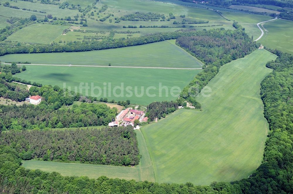 Katharinenberg von oben - Landschaft um Schierschwende in Thüringen