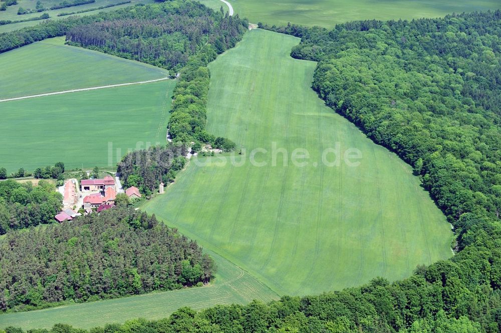 Luftbild Katharinenberg - Landschaft um Schierschwende in Thüringen