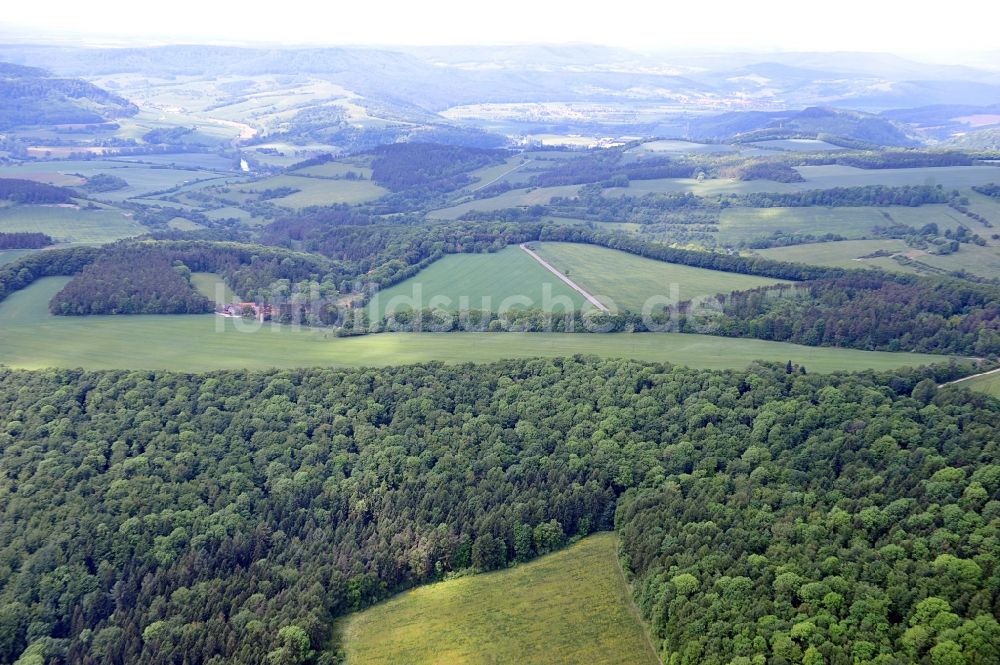 Luftaufnahme Katharinenberg - Landschaft um Schierschwende in Thüringen