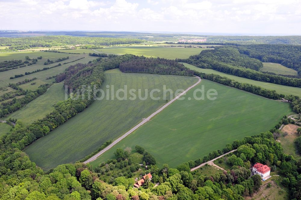 Katharinenberg von oben - Landschaft um Schierschwende in Thüringen