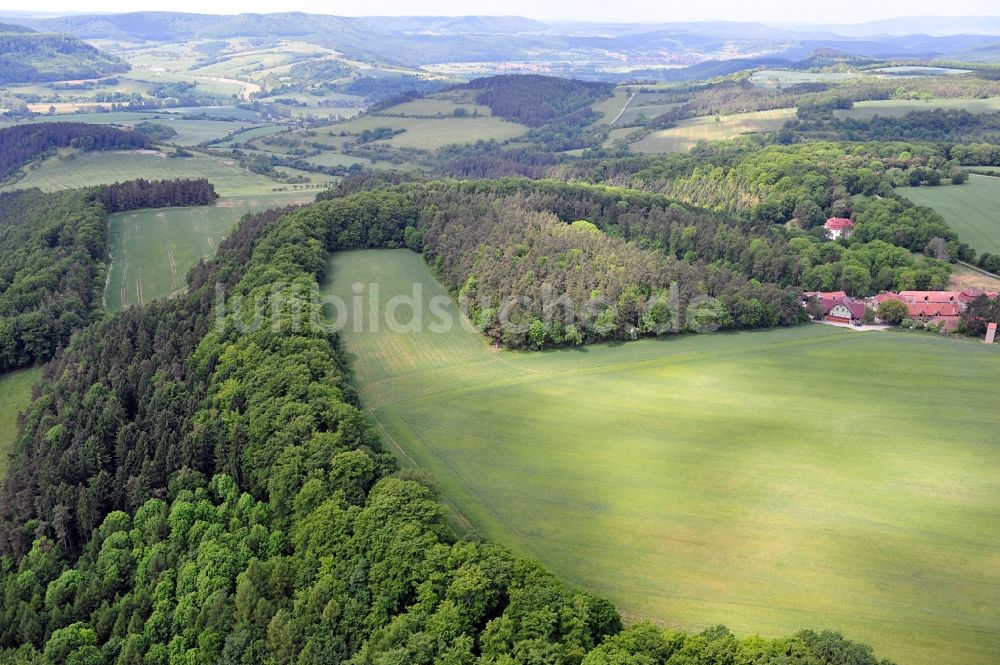 Luftaufnahme Katharinenberg - Landschaft um Schierschwende in Thüringen