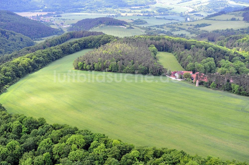 Katharinenberg von oben - Landschaft um Schierschwende in Thüringen