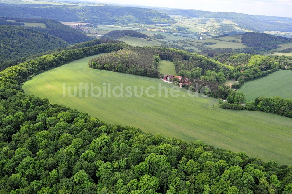 Katharinenberg aus der Vogelperspektive: Landschaft um Schierschwende in Thüringen