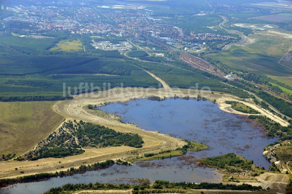 Senftenberg von oben - Landschaft am Sedlitzer See in Senftenberg im Bundesland Brandenburg