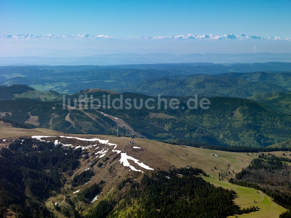 Luftbild Falkau - Landschaft vom Skigebiet und Wintersportzentrum Feldberg im Schwarzwald bei Falkau im Bundesland Baden-Württemberg