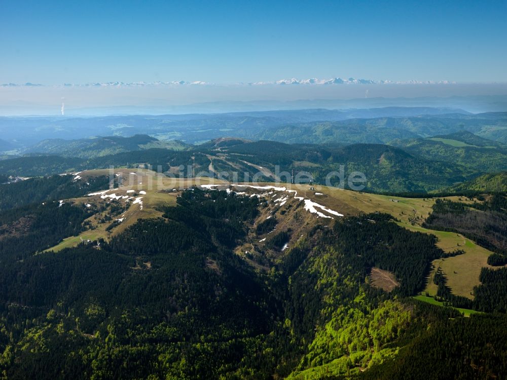 Luftaufnahme Falkau - Landschaft vom Skigebiet und Wintersportzentrum Feldberg im Schwarzwald bei Falkau im Bundesland Baden-Württemberg