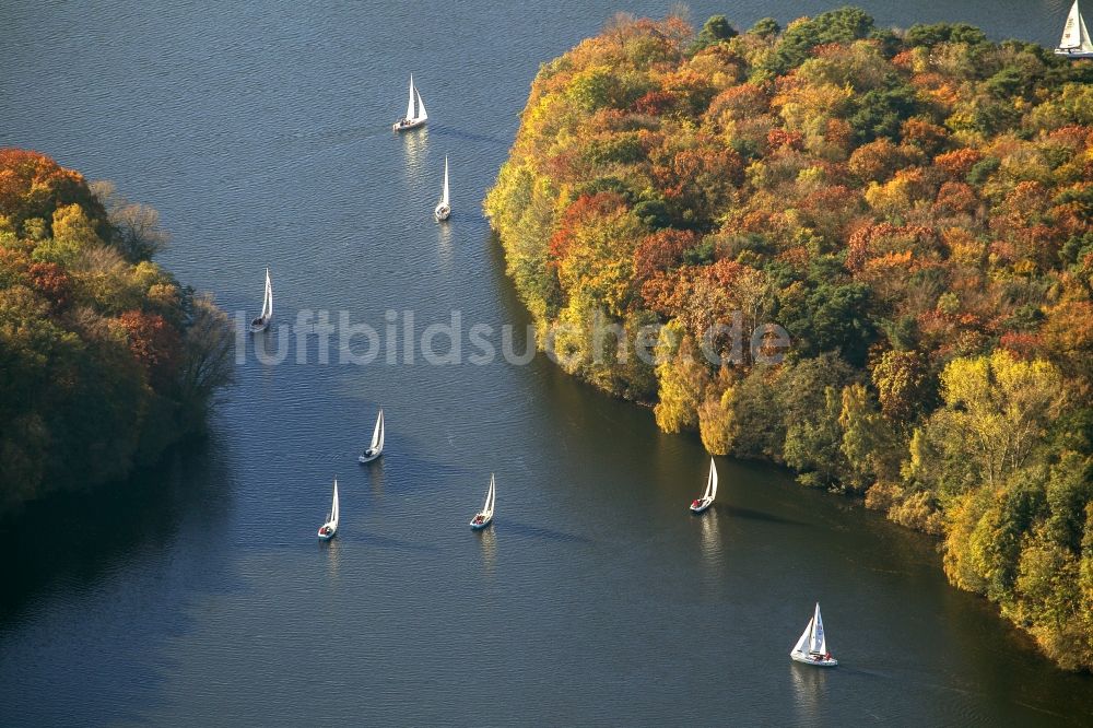 Haltern am See von oben - Landschaft des Wassersport Zentrum auf dem Halterner Stausee an der Talsperre Haltern im Bundesland Nordrhein-Westfalen