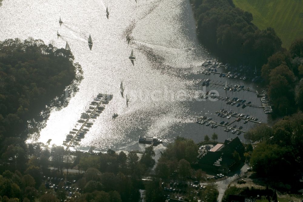 Luftaufnahme Haltern am See - Landschaft des Wassersport Zentrum auf dem Halterner Stausee an der Talsperre Haltern im Bundesland Nordrhein-Westfalen