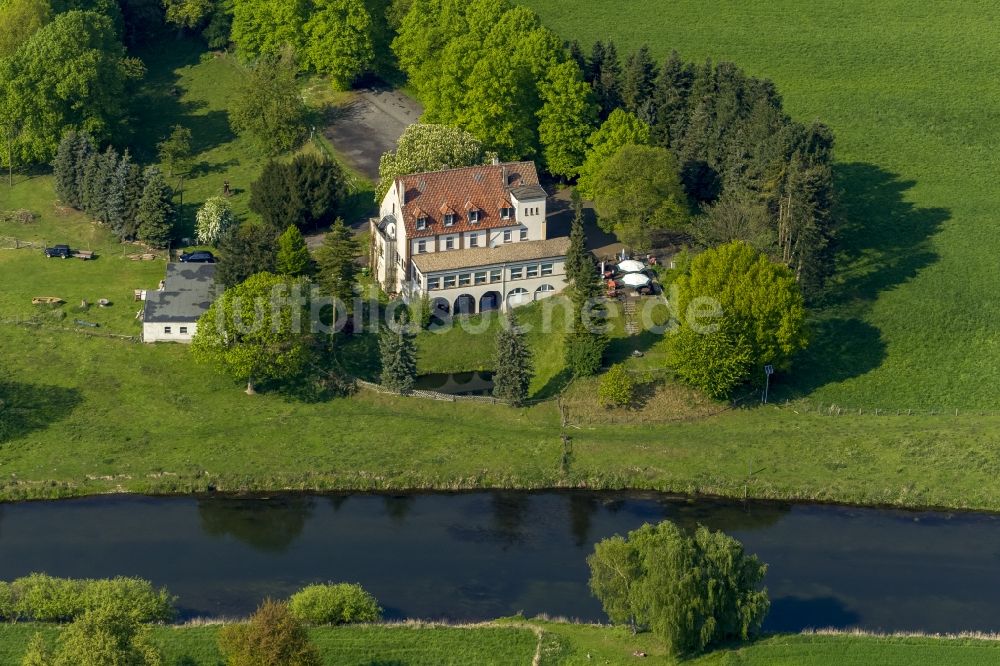 Luftbild Olfen - Landschaft der Wiesen und Felder am Hotel-Restaurant Zur Rauschenburg bei Olfen im Bundesland Nordrhein-Westfalen NRW