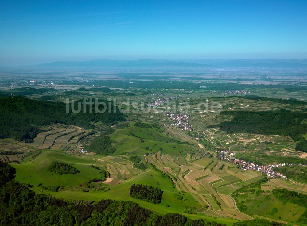 Luftaufnahme SCHELINGEN - Landschaften des Kaiserstuhl s, einem hohes Mittelgebirge im Südwesten von Baden-Württemberg