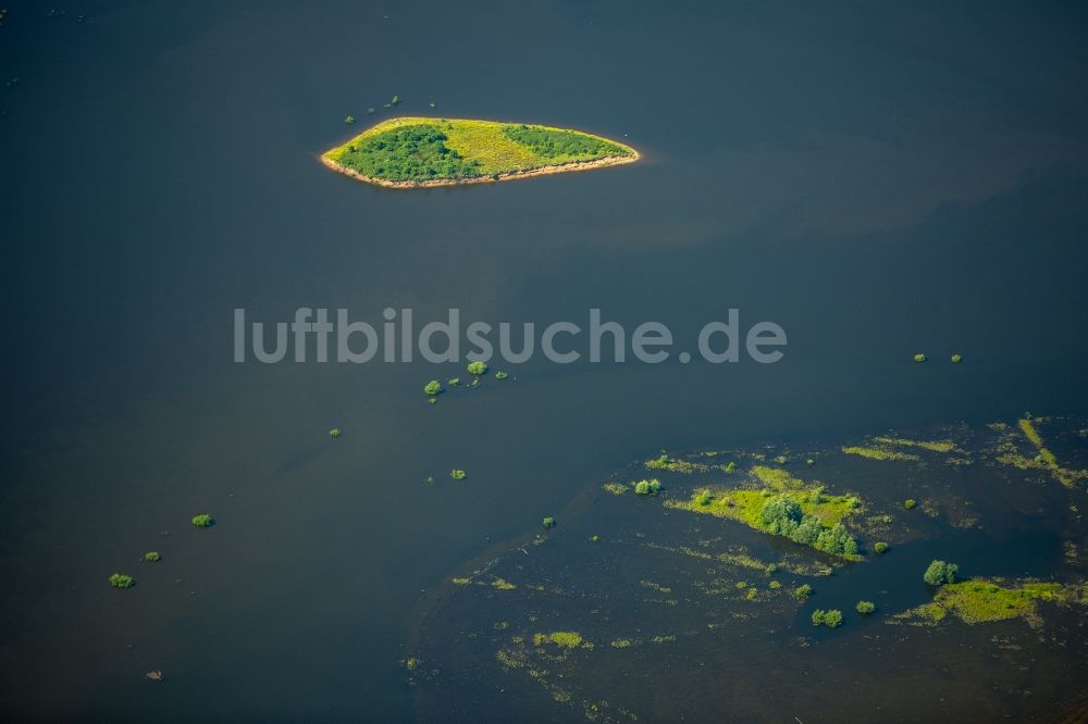 Luftbild Wesel - Landschaften der neu gestalteten Lippemündung bei Wesel im Bundesland Nordrhein-Westfalen