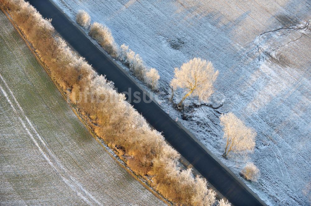 Luftbild Völpke - Landstraße Völpker Straße in Völpke