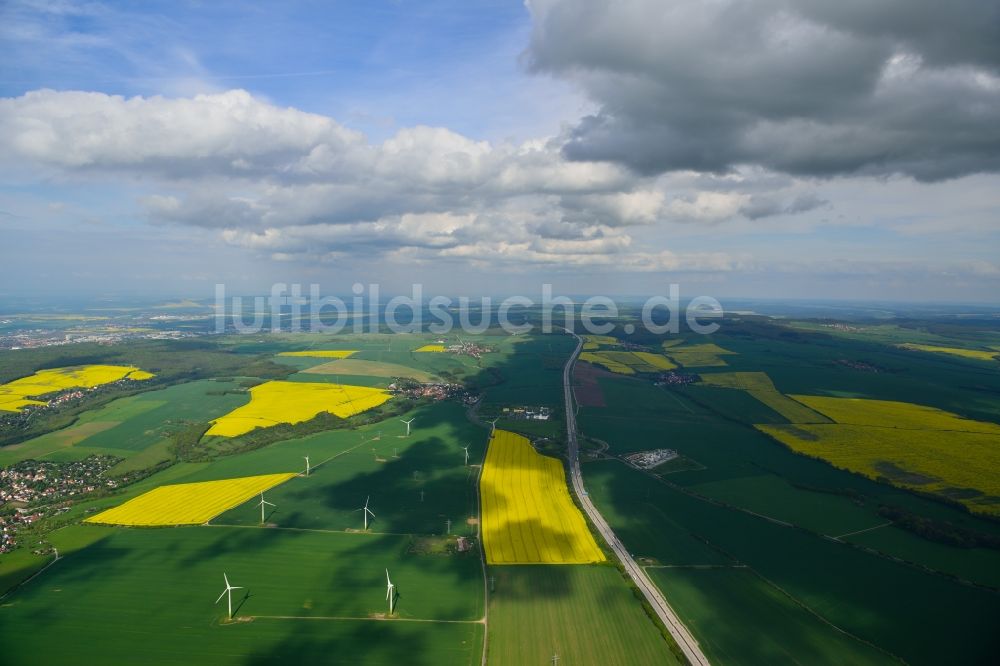 Rockhausen von oben - Landwirtschaftliche Nutzflächen bei Rockhausen im Bundesland Thüringen