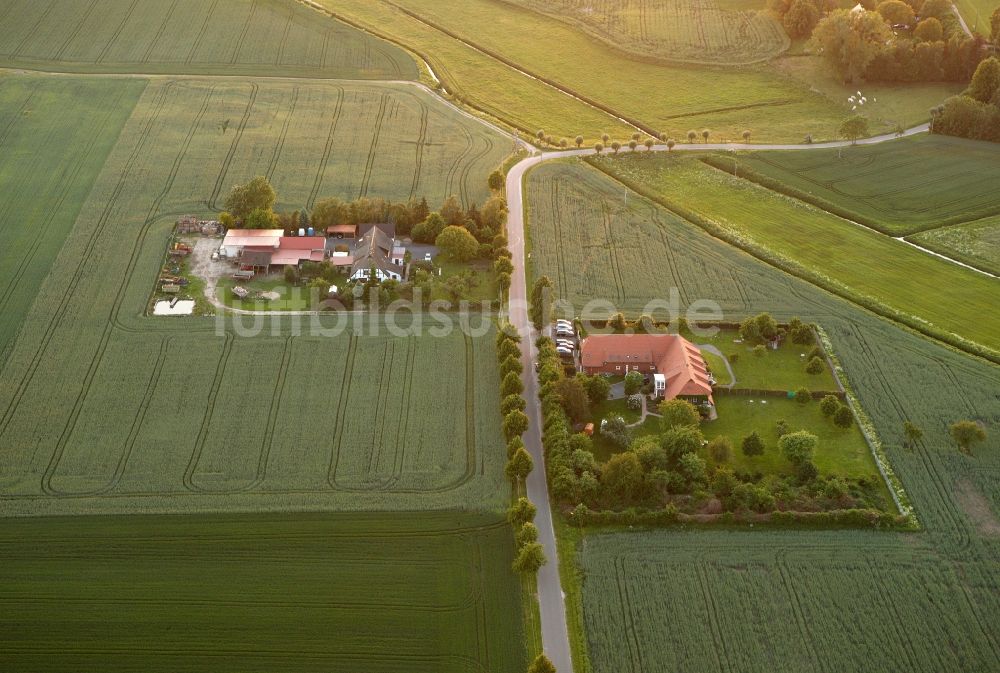 Luftbild Vipperow - Landwirtschafts- Gehöfte auf Feldern an der Bundesstraße B198 bei Vipperow im Bundesland Mecklenburg-Vorpommern