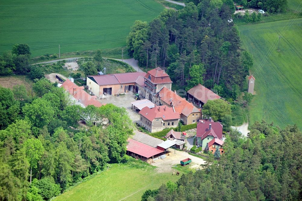 Luftaufnahme Katharinenberg - Landwirtschaftsbetrieb bei Schierschwende in Thüringen