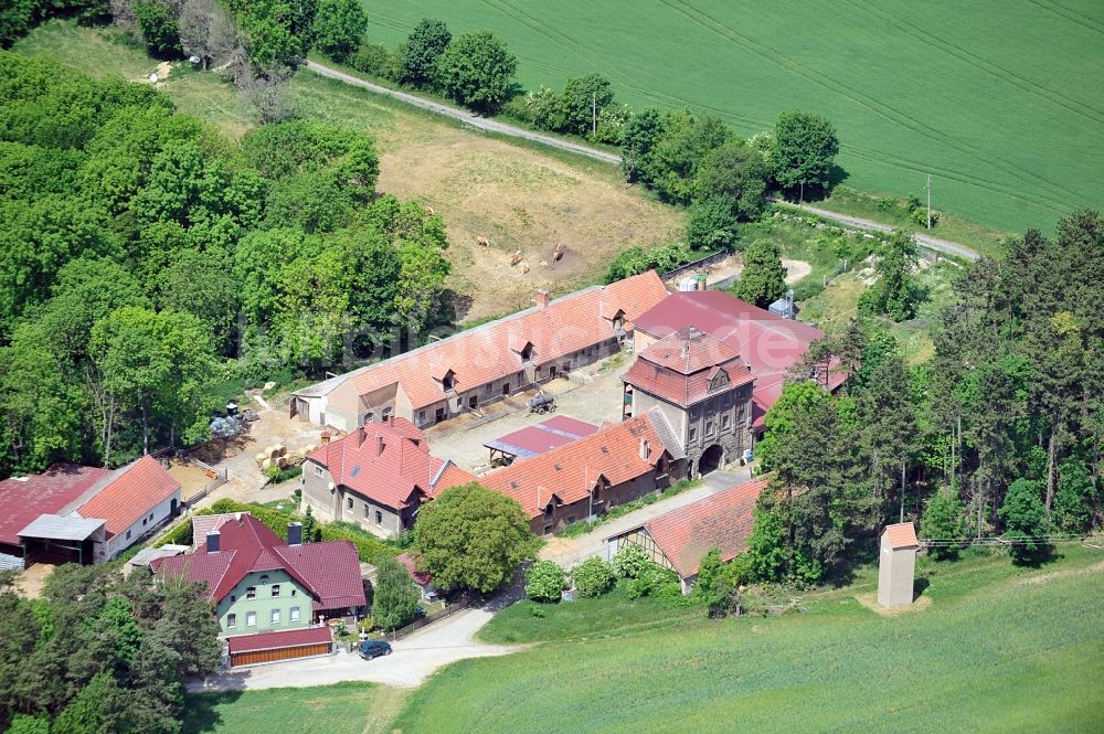 Luftaufnahme Katharinenberg - Landwirtschaftsbetrieb bei Schierschwende in Thüringen