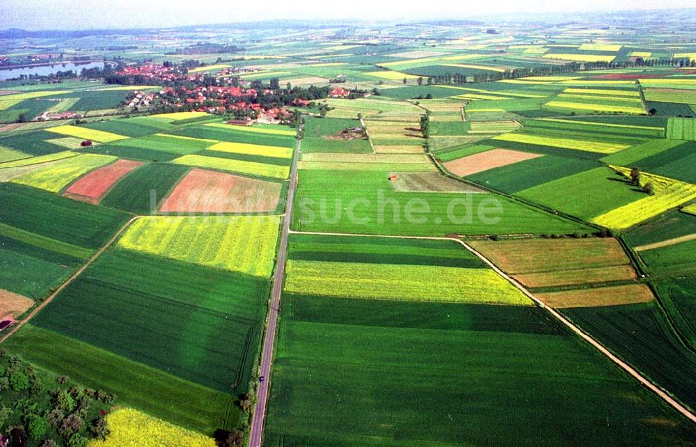 Hammelburg / Bayern von oben - Landwirtschaftsfelder bei Hammelburg in Bayern.