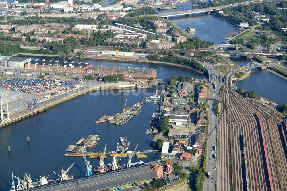 Luftbild Hamburg - Lübecker Ufer in Hamburg-Mitte / Kleiner Grasbrook