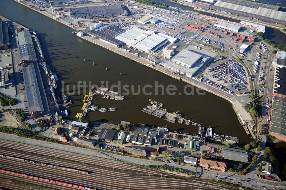 Luftbild Hamburg - Lübecker Ufer in Hamburg-Mitte / Kleiner Grasbrook