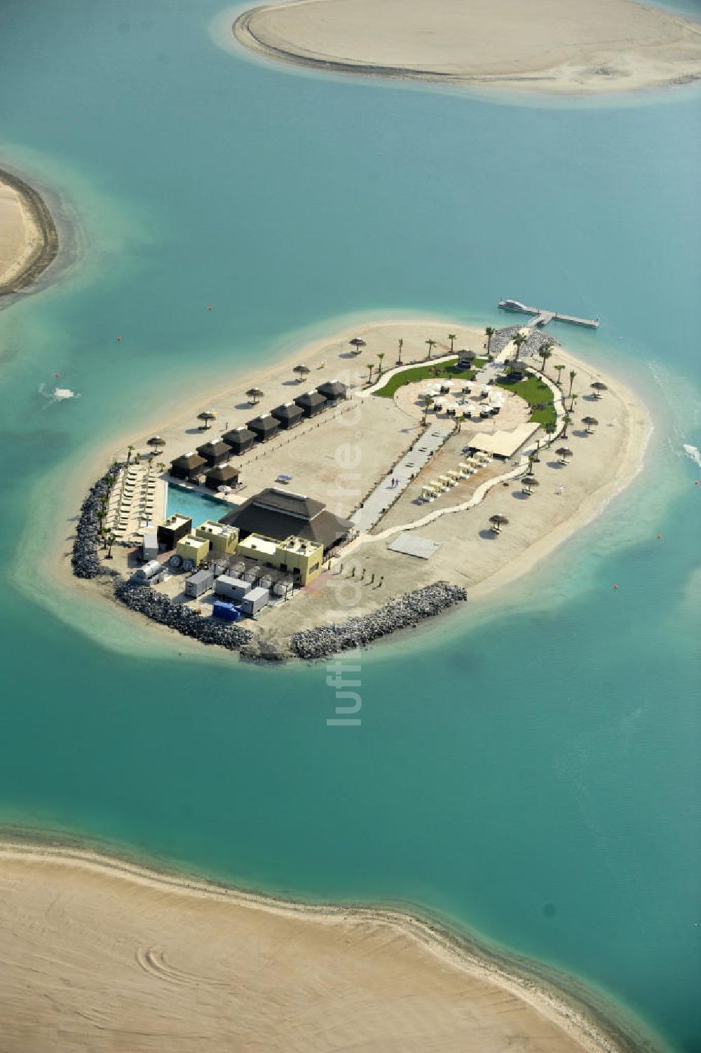 Luftaufnahme Dubai - Lebanon Island Teil der Inselgruppe The World Islands in Dubai