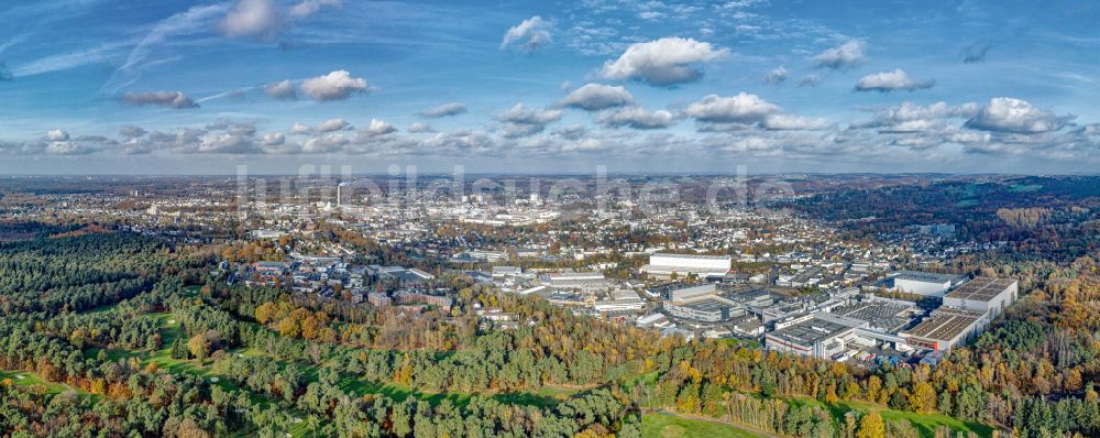 Bergisch Gladbach von oben - Lebensmittel- Hersteller KRÜGER in Bergisch Gladbach im Bundesland Nordrhein-Westfalen, Deutschland