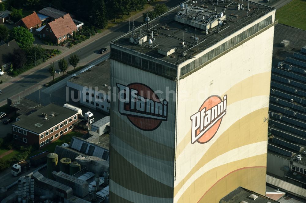 Cloppenburg von oben - Lebensmittel- Hersteller Pfanni der Emsland Food GmbH in Cloppenburg im Bundesland Niedersachsen, Deutschland